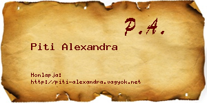 Piti Alexandra névjegykártya